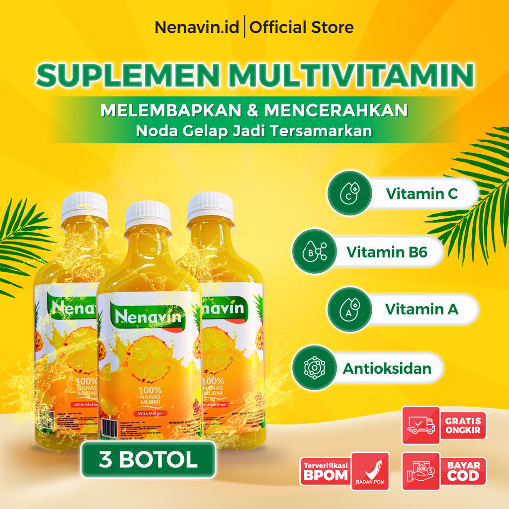 

3 BOTOL Nenavin Cuka Nanas Premium: Menurunkan Gula Darah & Mencegah Diabetes