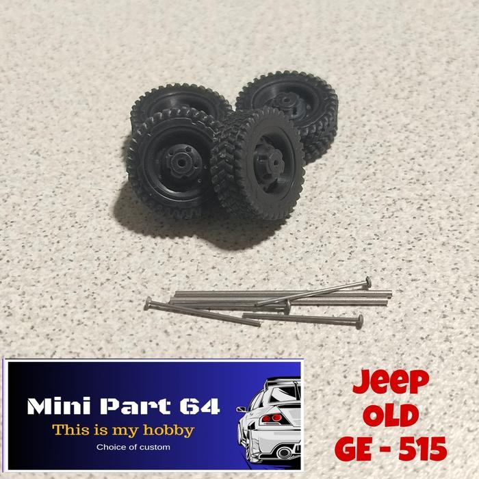 Diorama Diecast Ban Jeep GE515 Miniatur Skala 64