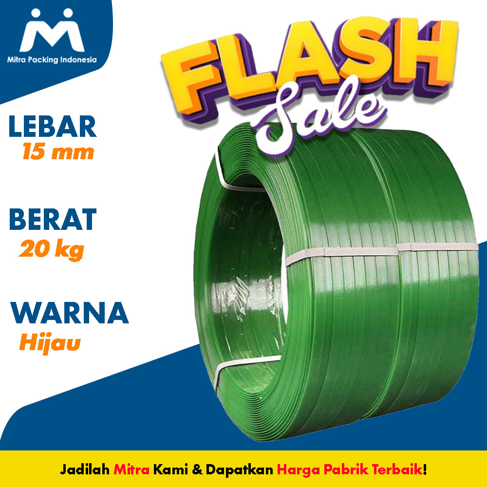 

Tali Strapping Band Polyester PET Hijau 15.5mm x 20 kg / Tali PET Hijau - Mitra Packing Indonesia