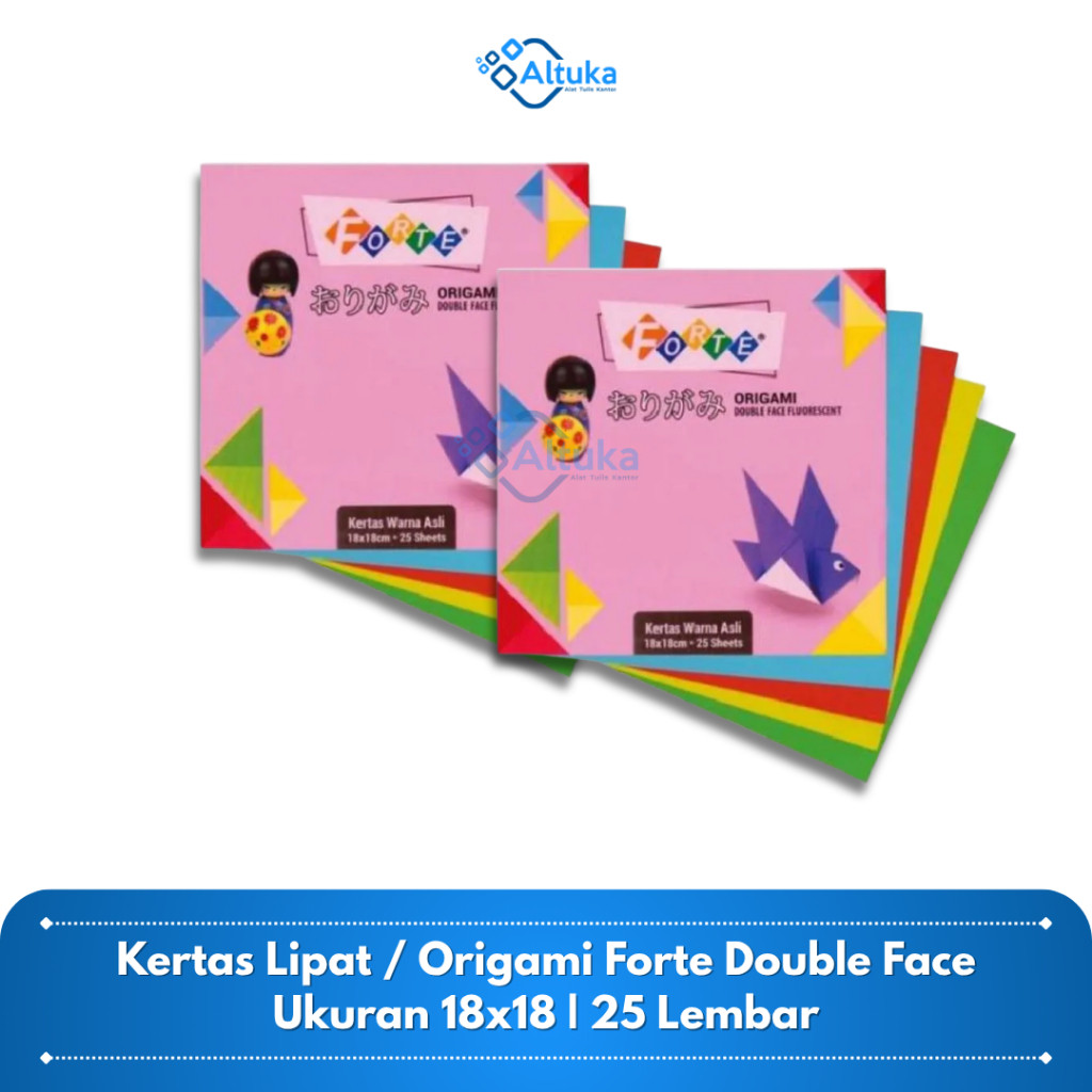 

(25 lembar) Origami / Kertas Lipat FORTE Double Face Ukuran 18x18