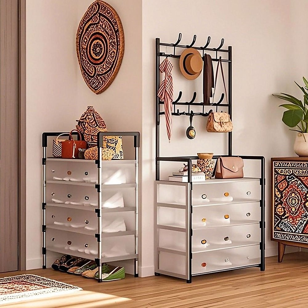 PLAOSANSTORE 【COD&Ready to Ship】Configear Rak Sepatu Tertutup Anti Debu Serbaguna, Gantungan Tas Pak