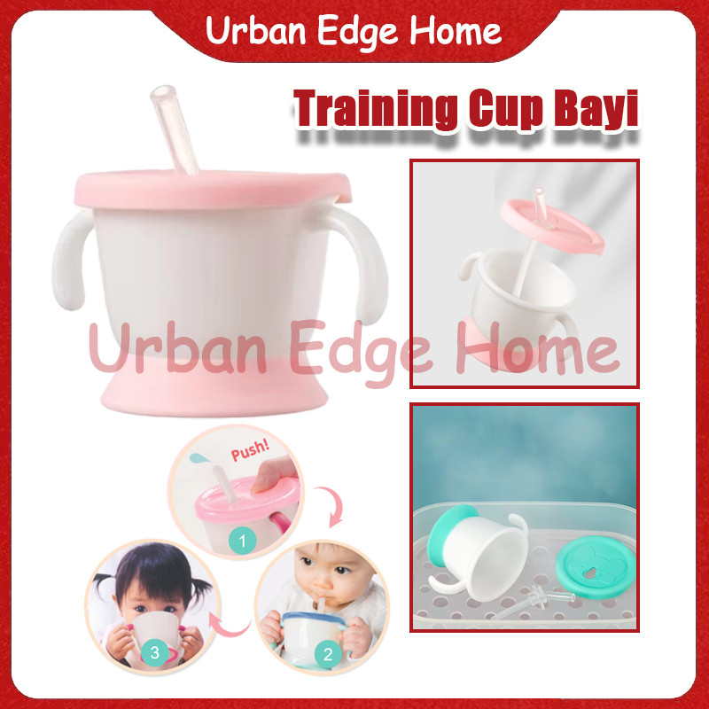 Gelas Minum Bayi / Silikon Straw Training Cup / Sippy Cup Bayi Anti Tumpah Silikon / Anti Tumpah 160