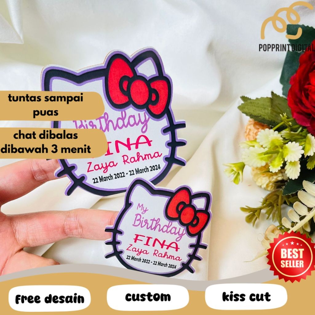 

PpD 9-15 Sticker Karakter Ulang Tahun Anak Stiker Label Hampers Ultah Birthday Bentuk Custom