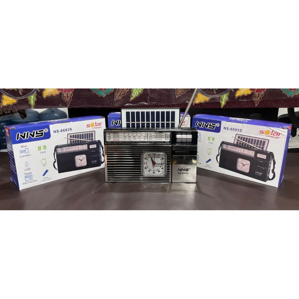 COD PROMO // MURAH // TERLARIS Radio Bluetooth hp NNS NS-6693S – Speaker AM/FM/SW, TWS, Jam Analog, 