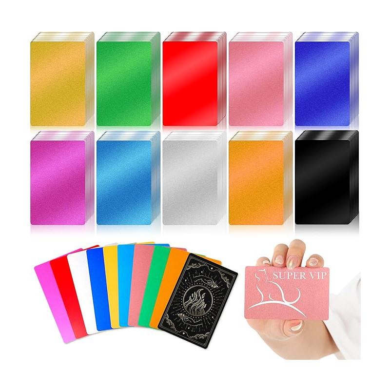 

100PCS/LOT Business Name Cards Aluminium Alloy Metal Material for Laser Marking Machine Nameplate DIY Engraving CNC Card