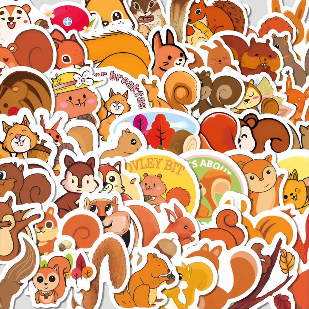 

Stiker Cutting Pack Stiker Hewan Squirel [Tupai] Isi 100Pcs Series Aesthetic Lucu Keren Untuk Koper Bahan Vynil
