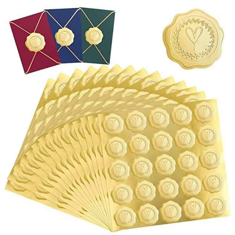 

50-200Pcs Gold Silver Gift Sealing Stickers Relief 3D Design Self-adhesive Mail Festival Party Business Decorations Labels