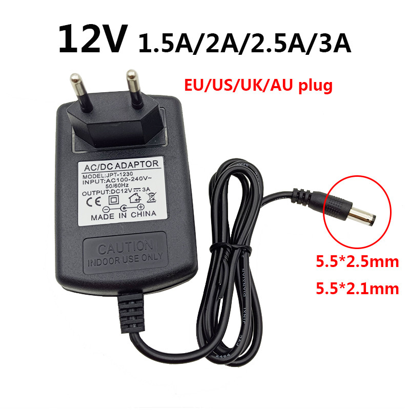 12v Transformer 220v 12v DC Power Supply 12v 2.5a 2a 1.5a Adapter 12v 3a Source UK AU US EU Plug 12 
