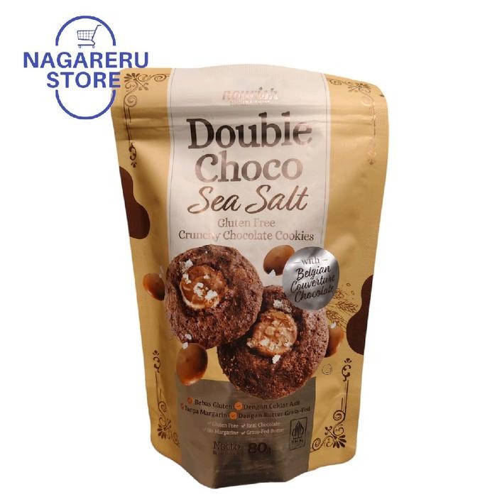 

Nourish double chocho sea salt gluten free crunchy chocolate cookies 80gr