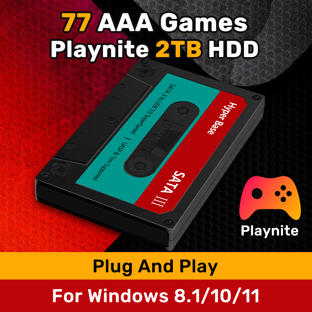 Playnite Game Hard Drive 500G/2T With 40/77 AAA/PC Games Plug&Play Gaming HDD With AAA Games For Win