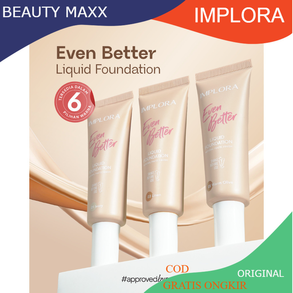 Implora Even Better Liquid Foundation - Natural Matte Finish - Foundation Implora Original