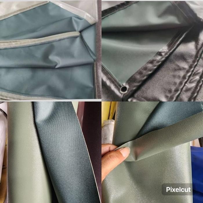 [TERLARIS] Terpal CP / PVC Terpal kain, Terpal Tentara, BISA COSTUM UKURAN - hijau hitam