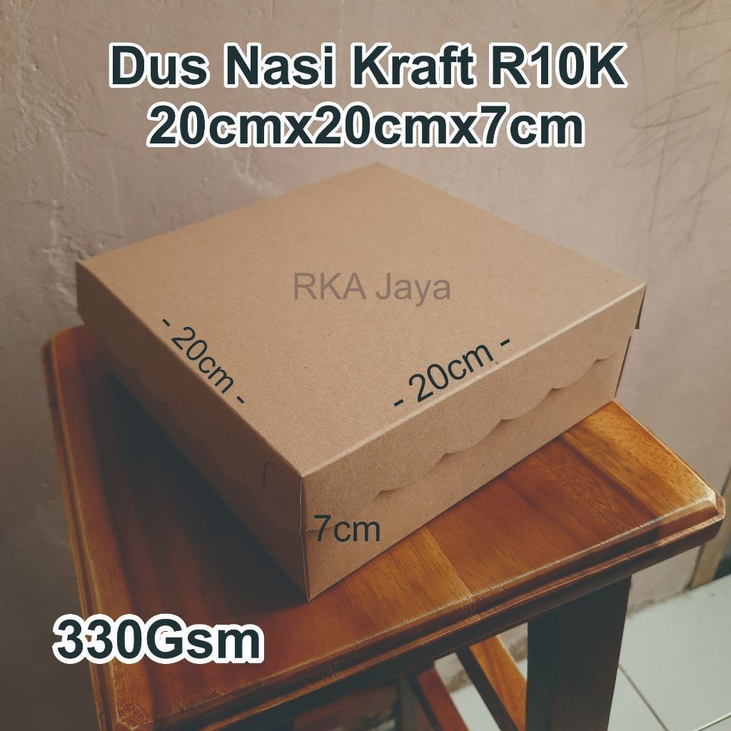 

Dus Nasi Kraft R10K 20x20 Coklat Isi 100 pcs