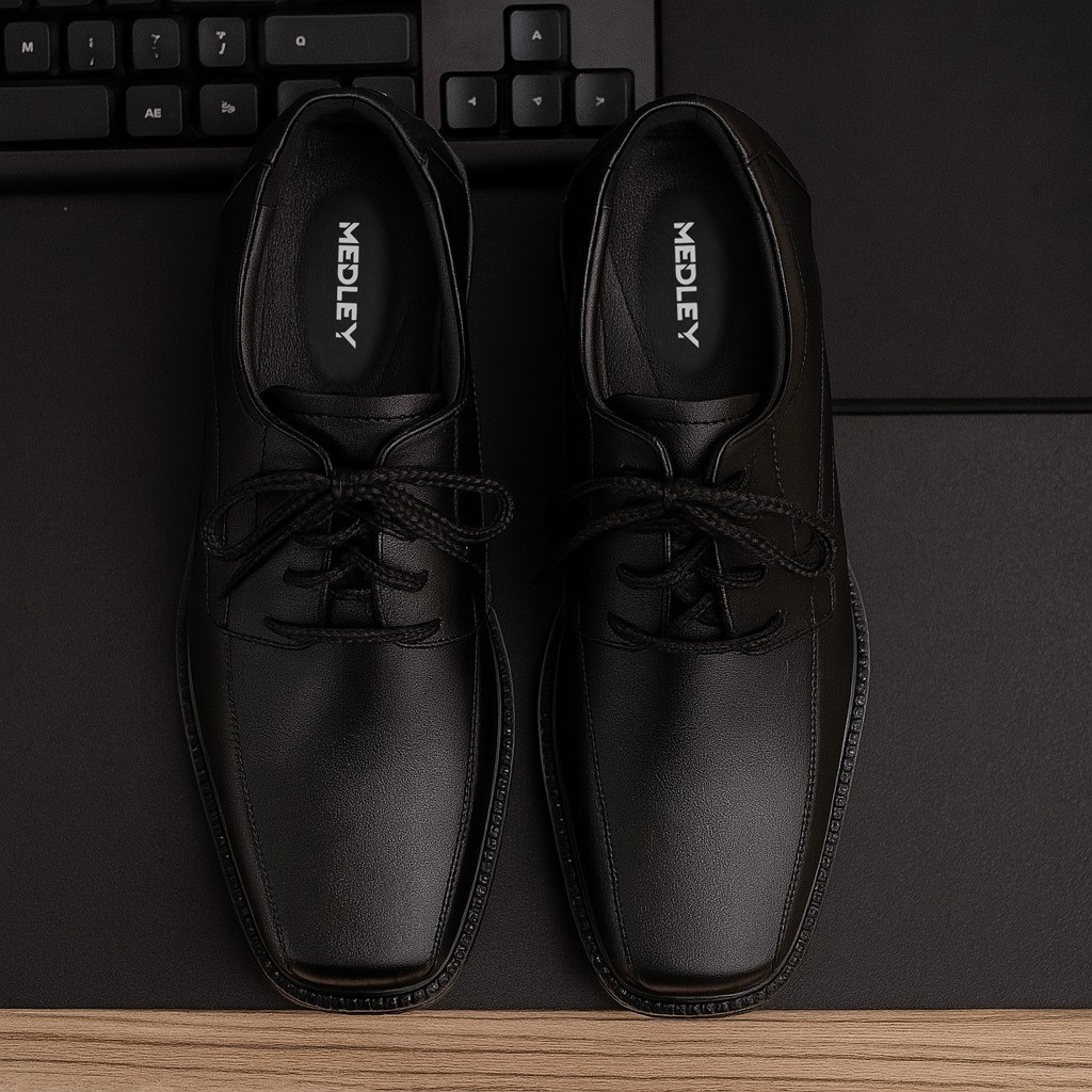 promo Sepatu Pantofel Pria Kulit Warna Hitam Elegant Ukuran 39 40 41 42 43