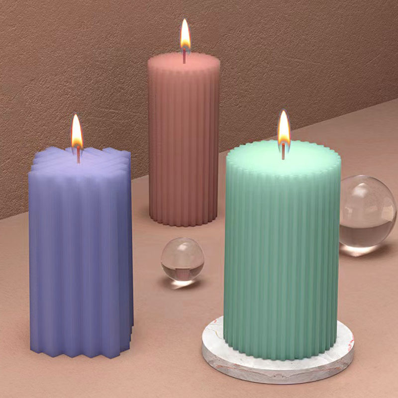 

3D Cylinder Shape Candle Silicone Mold Scented Candle Craft Gift Making Wax Molds DIY Epoxy Resin Plaster Soap Casting Mould
