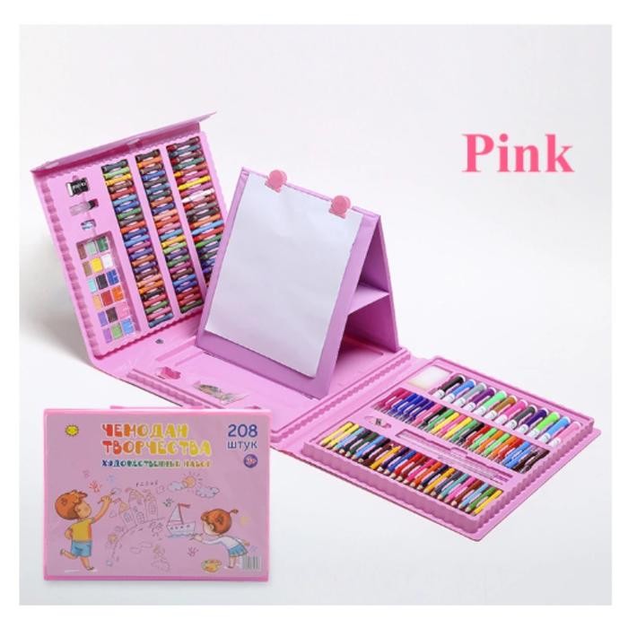 

Pensil Warna Crayon Set 208 Pcs Alat Menggambar Mewarnai Anak Board Paper Markers - SET208-PINK