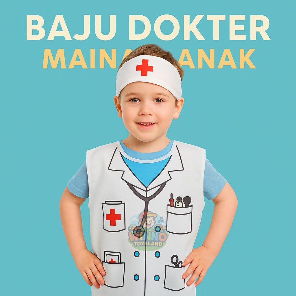 - GROSIR Baju Dokter Mainan Anak SNI Bebas BPA Doctor Warna Putih ada aksesorisnya