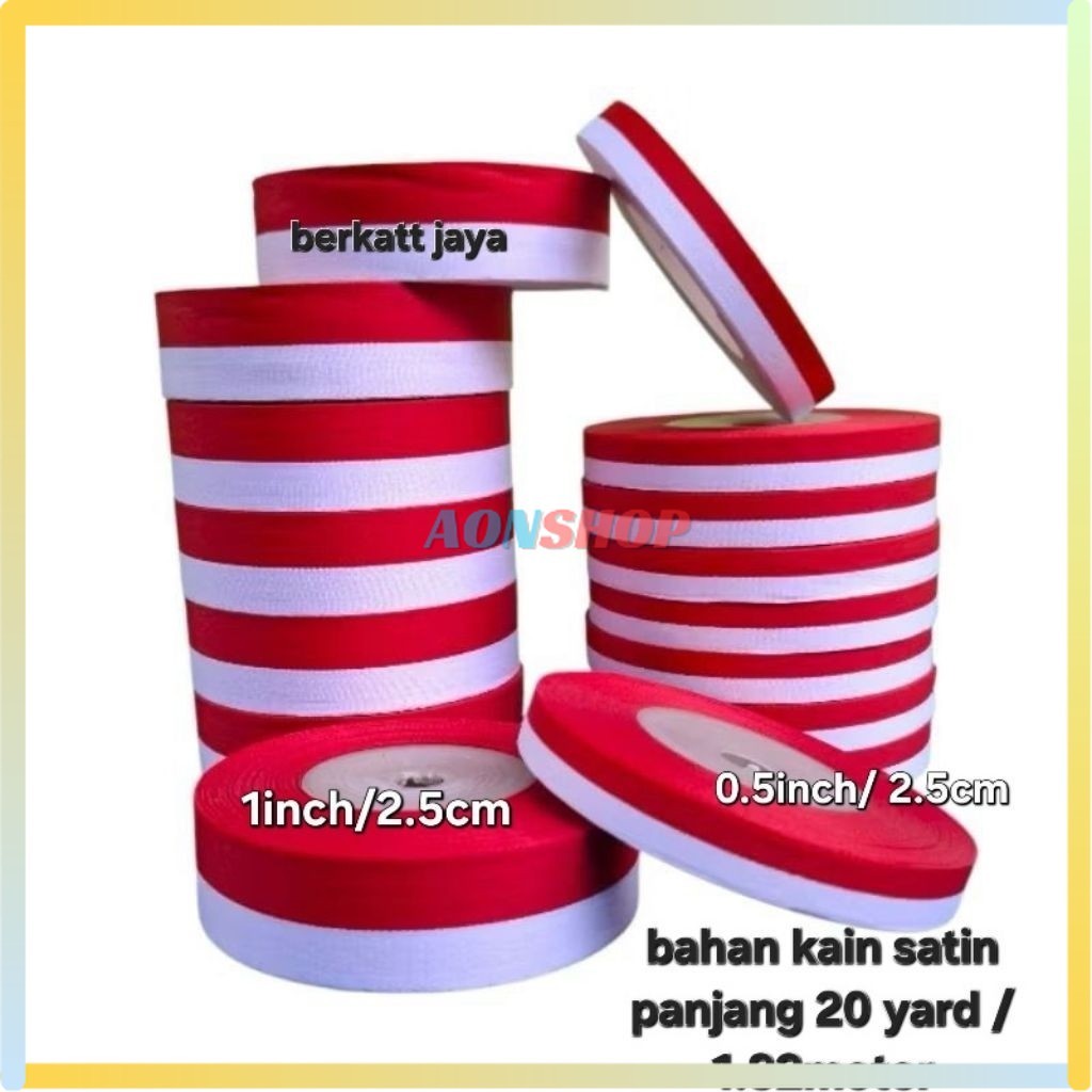 

Pita Roll Bendera kain Merah Putih Kemerdekaan 20 yard / pita merah putih 20 yard