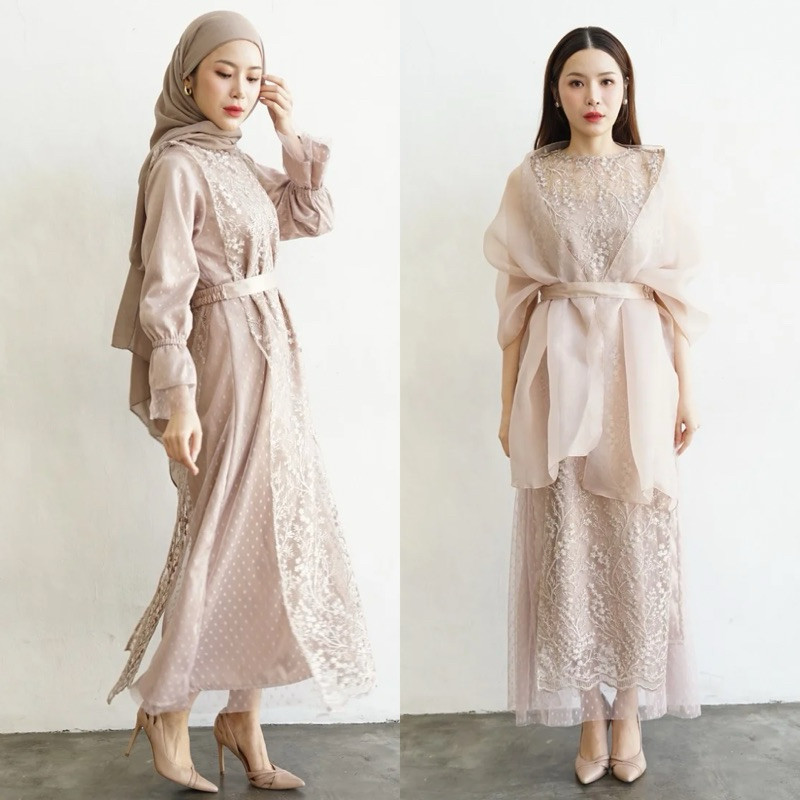 Ophelia Dress by NAMÈLIS - Party Dress Brukat Tile Mewah untuk Pesta Kondangan Lamaran Tunangan Prew