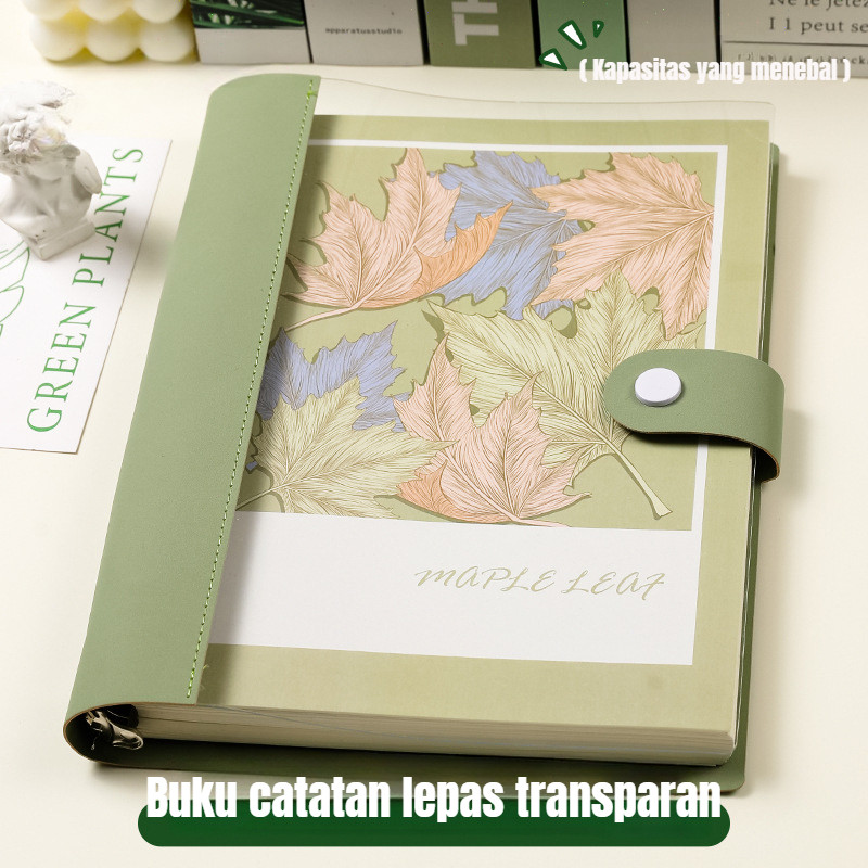 

Buku catatan kulit lembut transparan lepas B5 tebal, buku catatan bernilai tinggi yang dapat dilepas, buku harian garis horizontal tanpa pegangan