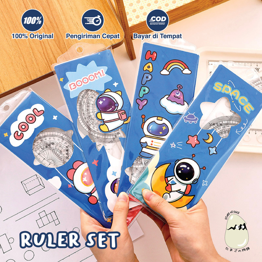 

Ruler Set l Penggaris l Busur Segitiga Multi Ruler In Pouch l Ruler l Alat tulis sekolah anak