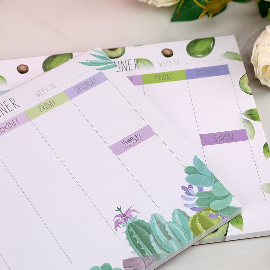 

1Pcs/55sheet Cross-border Thickened Weekly Calendar Paper Printing Customization Tearable Schedule Sticky Note Book