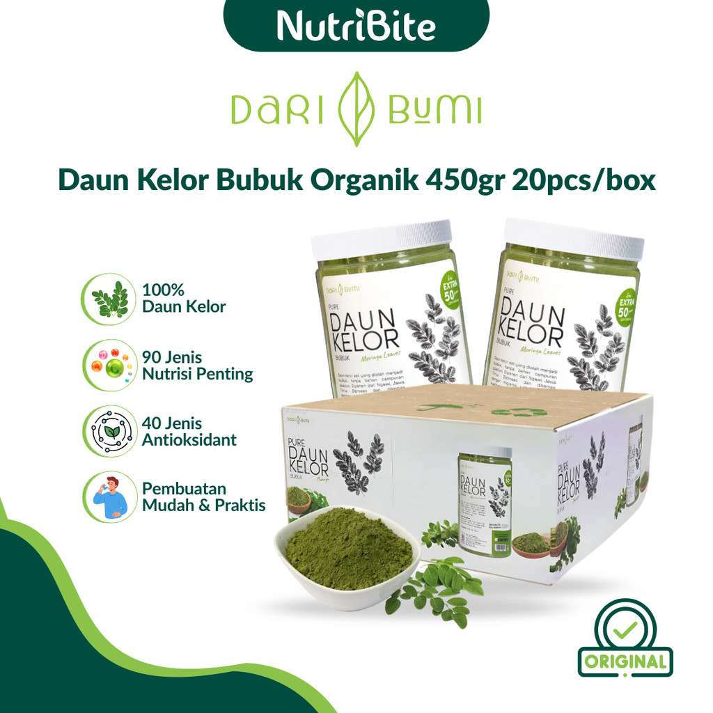 

Dari Bumi Daun Kelor Moringa Bubuk 450gr Premium Pure Organic Original