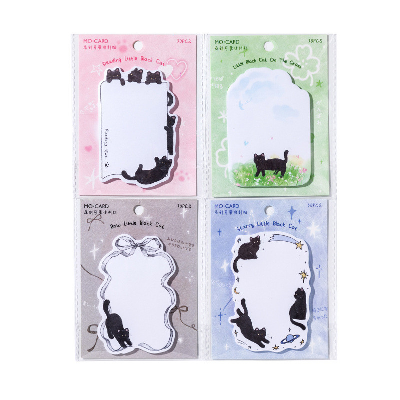 

4style 30sheets cute little black cat creative sticky note memo material paper DIY handmade scrapbook background decor paper