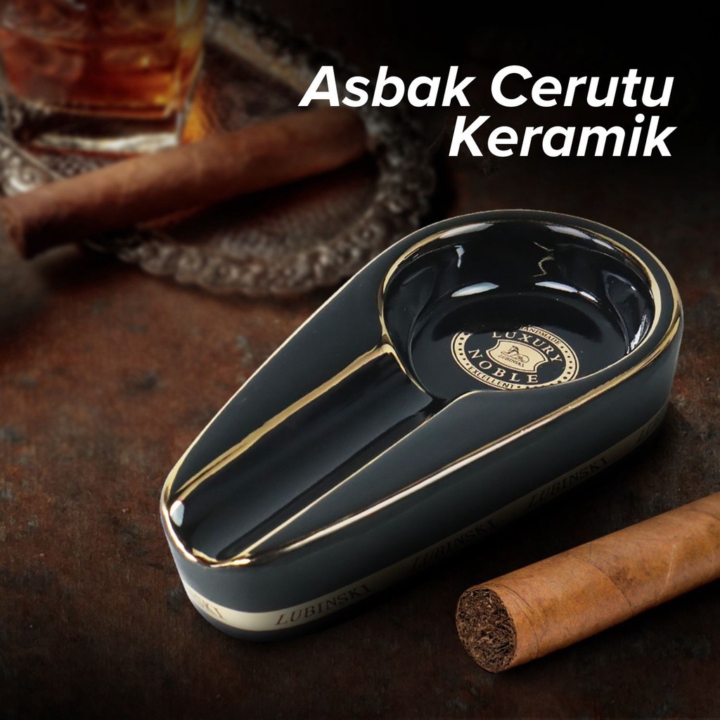 Asbak Rokok Cerutu Keramik Tobacco Cigarette Ashtray - Firetric P100-H