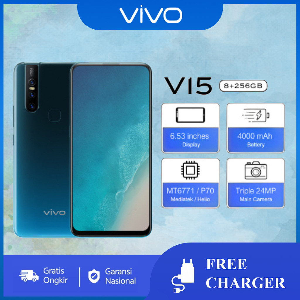 VIVO V15 TERBARU HP Murah Cuci Gudang RAM 8GB/256GB, Layar 6.53 Inci Triple Kamera Baterai 4000mAh H