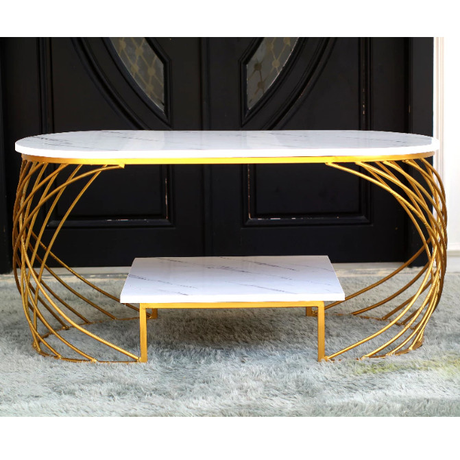 KARGO / KETUPAT / MEJA OVAL MINIMALIS AESTHETIC / Meja Ruang Tamu Minimalis Meja Tamu Aesthetic