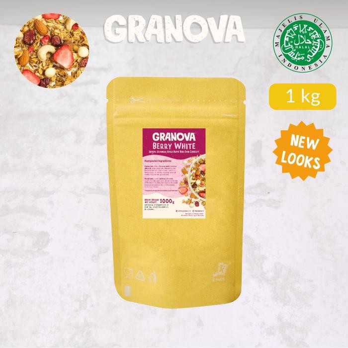 

Granova - Granola 1 kg x 1 pc (Honey Almond, Cokelat / Choco Cranberry, Berry White / Stroberi & Cokleat Putih, Banana Walnut) - Sereal, Sarapan Sehat, Halal - Berry White