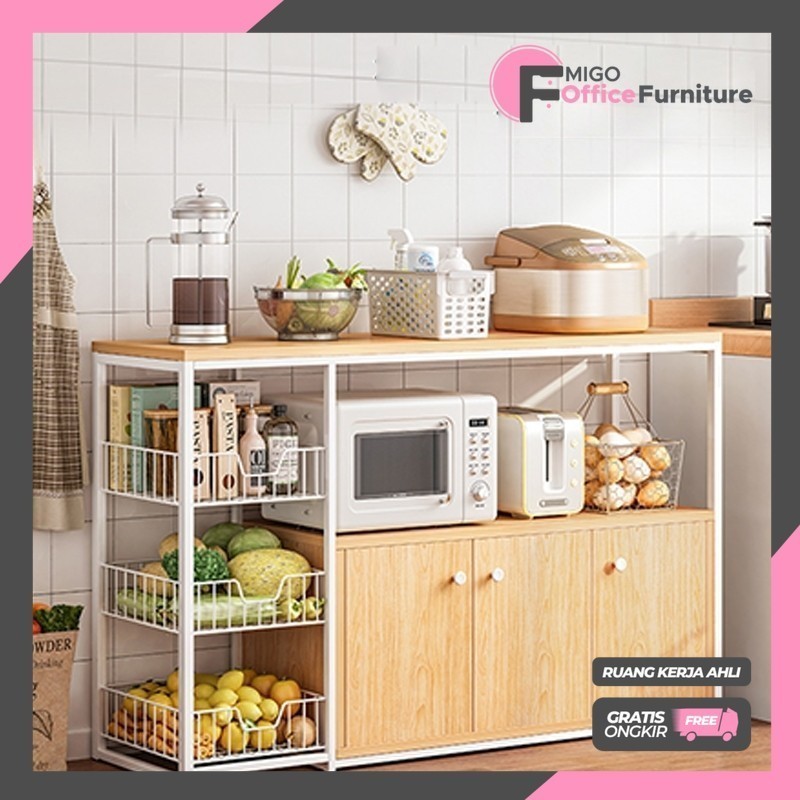 

Dapur Susun Minimalis Bumbu Dapur Kayu Serbaguna Rak Serbaguna Minimalis/Rak Oven Microwave Rak