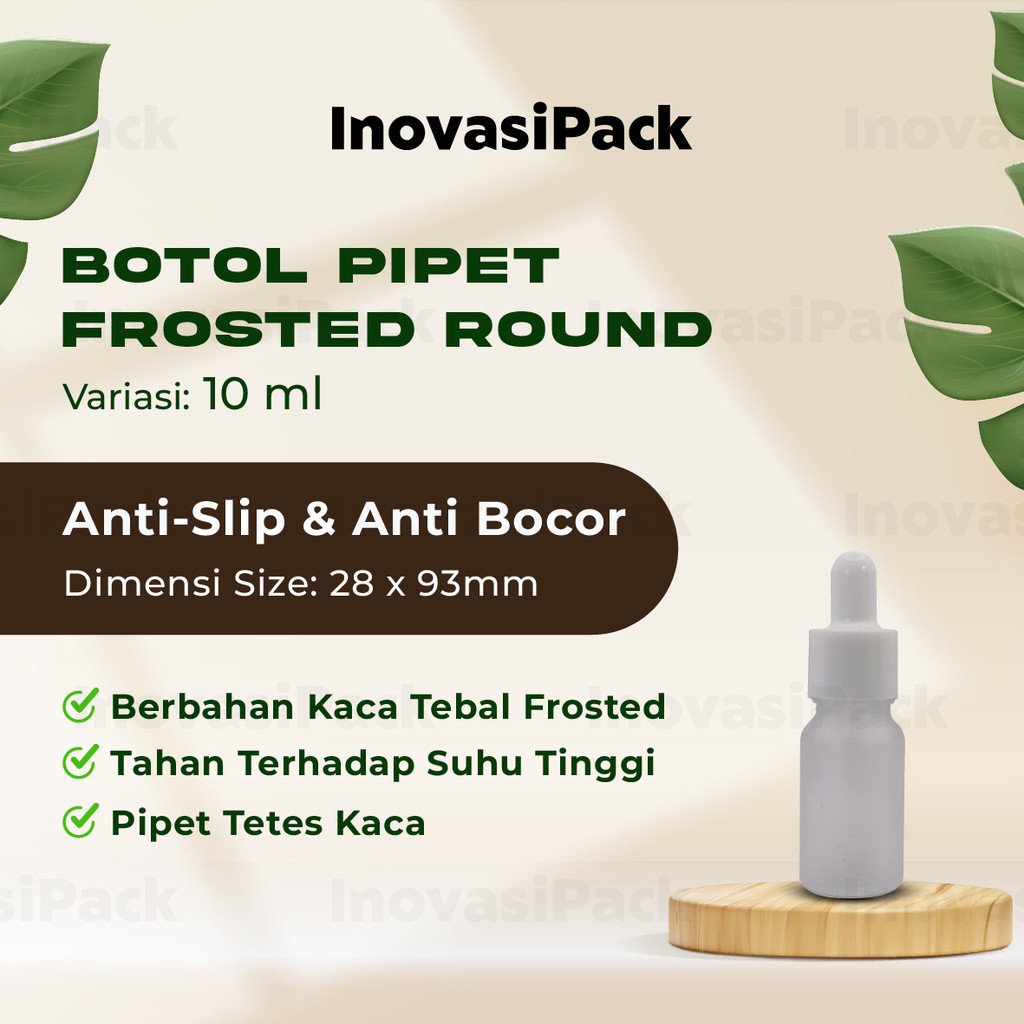 Botol Pipet Kaca Tebal Frosted 10ML / Botol Serum Kaca Buram 10 ML / Frosted Pipette Bottle / Droppe