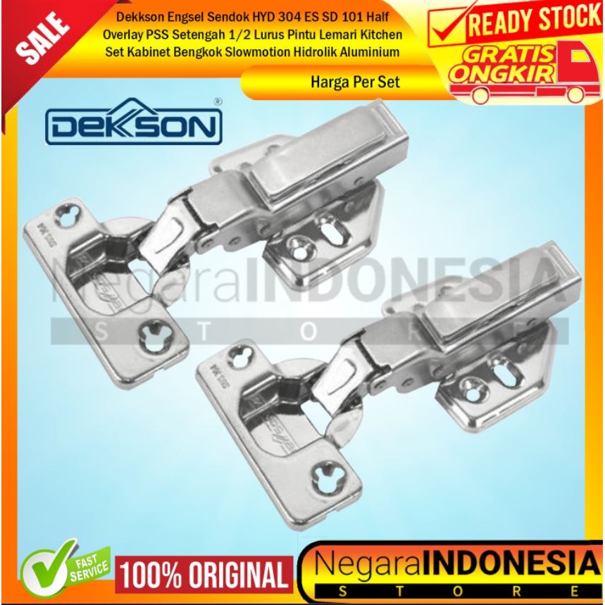Dekkson Engsel Sendok HYD 304 ES SD 101 Half Overlay PSS Setengah 1/2 Lurus Engsil Pintu Lemari Kitc