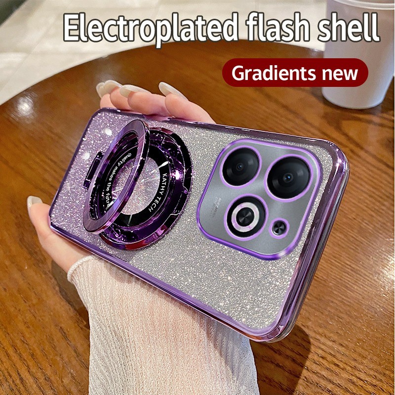 Case import A80 Glitter Dudukan Ring Magsef Casing Handphone