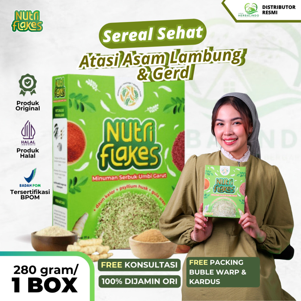 

Nutriflakes - Sereal Umbi Garut Membantu Mengatasi Asam Lambung, Gerd dan Maagh 280gr
