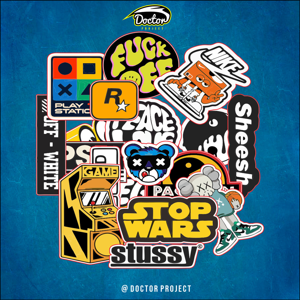 

Stiker Pack Hypebeast Aesthetic Waterproof untuk Laptop, Motor, dan Helm - Paper Stationery