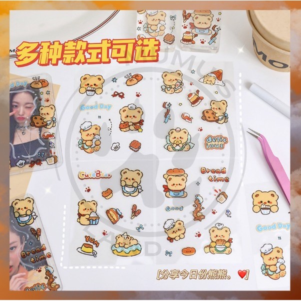 

MUMUS Sticker Waterproof Butter Bear Hologram Korea Stiker Anti Air Cute Decoration Beruang A-SK024