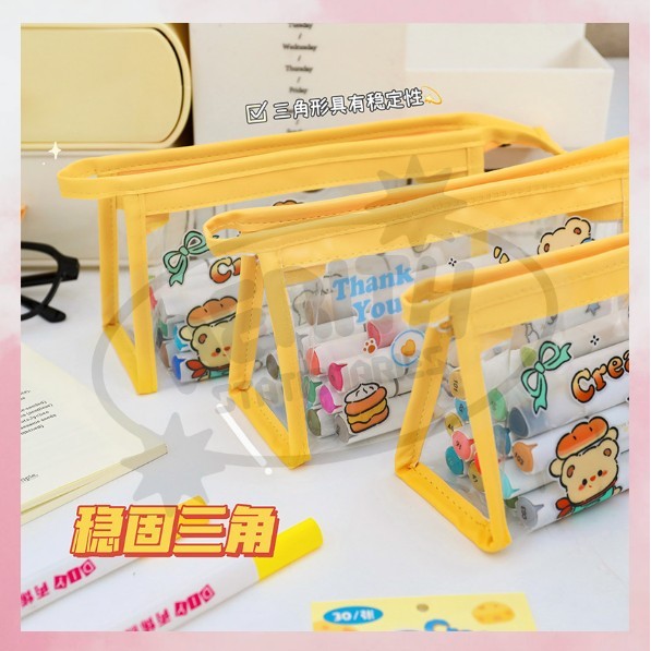 

AS NEW! Kotak Pensil Butter Bear Bening / Kapasitas Besar Multifungsi / Pencil Case S-PC014