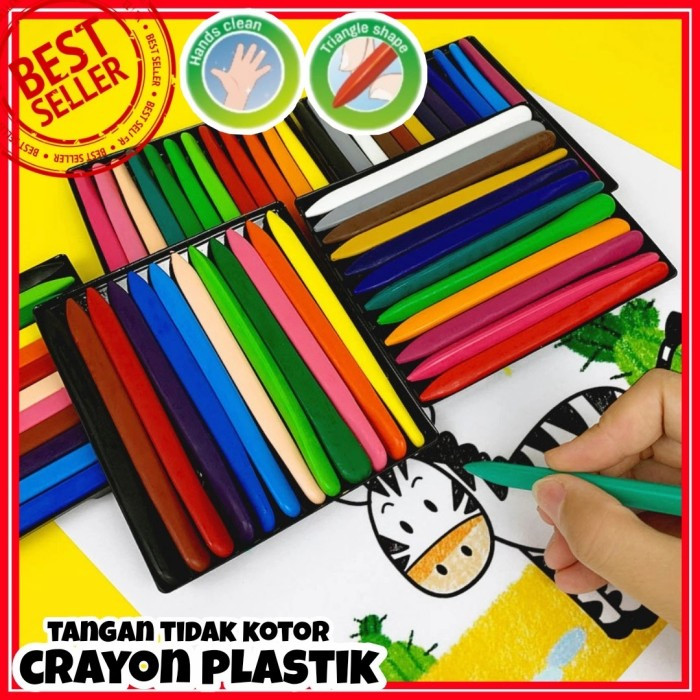 

Pensil warna - Crayon anak - Alat mewarnai - Crayon Oil Patel - CRAYON PLASTIK Pensil Warna Plastik - 144-crayon plastik