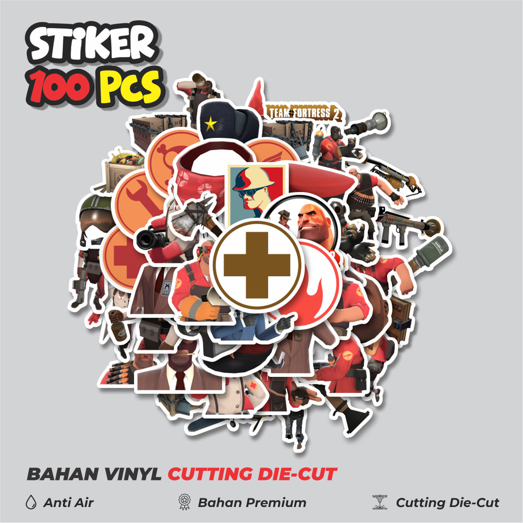 

Terbaru! 50 pcs Stiker Game Series Team Fortres Character V6 Dekorasi Lucu Kreatif untuk Notebook, Skateboard, HP