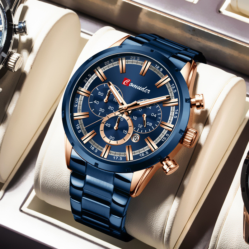 

Jam Tangan Pria Gesper Kupu-Kupu Perdagangan Luar Negeri Multi-Fungsi Tahan Air Jam Kuarsa Kalender Luminous Jam Olahraga