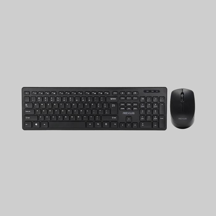 Combo Keyboard + Mouse Wireless, Baterai Tahan Lama, Pasangan Ideal untuk Komputer Anda - Hitam