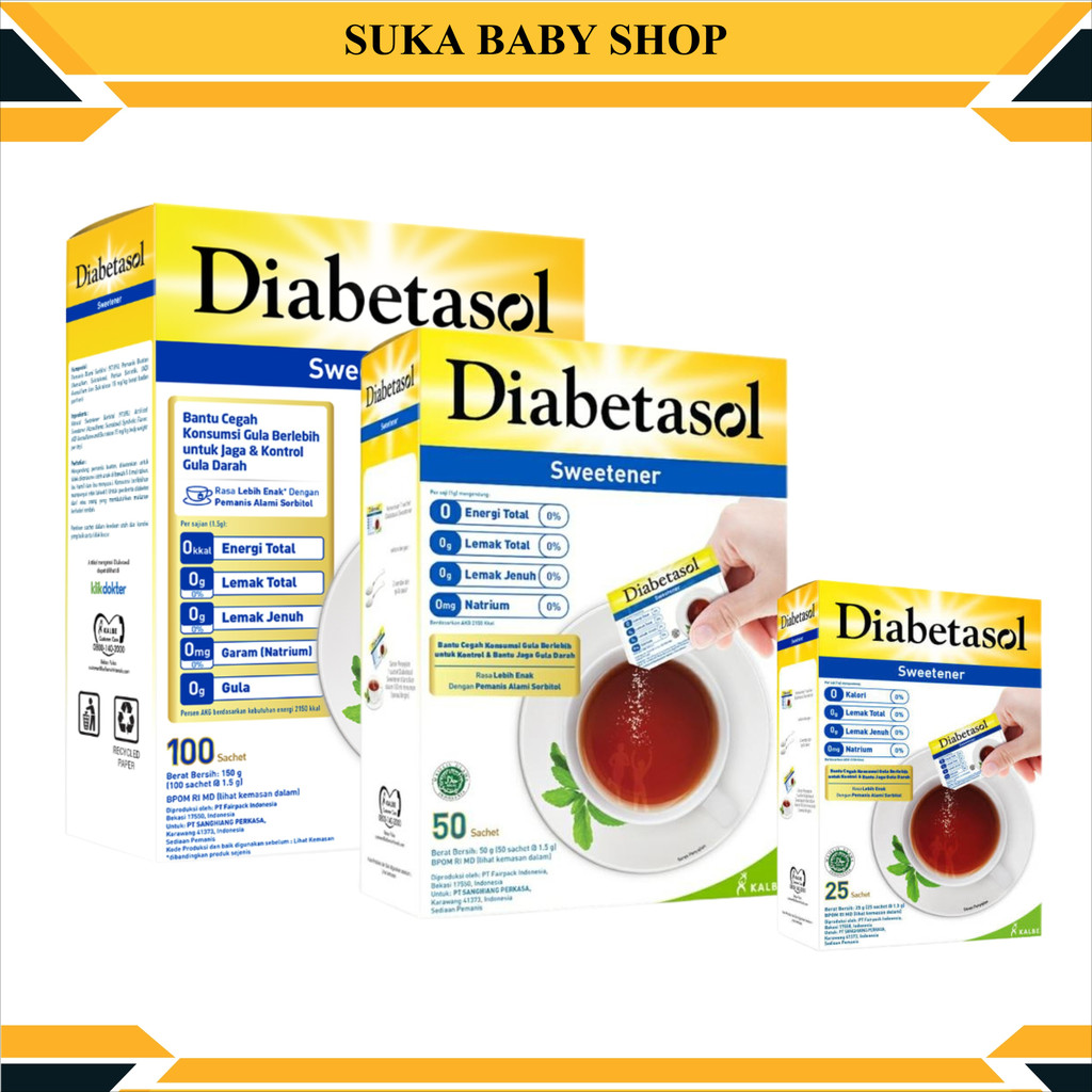 

Diabetasol Sweetener Isi 100sct Pemanis Rendah Kalori Untuk Diabetes Suka Baby Shop