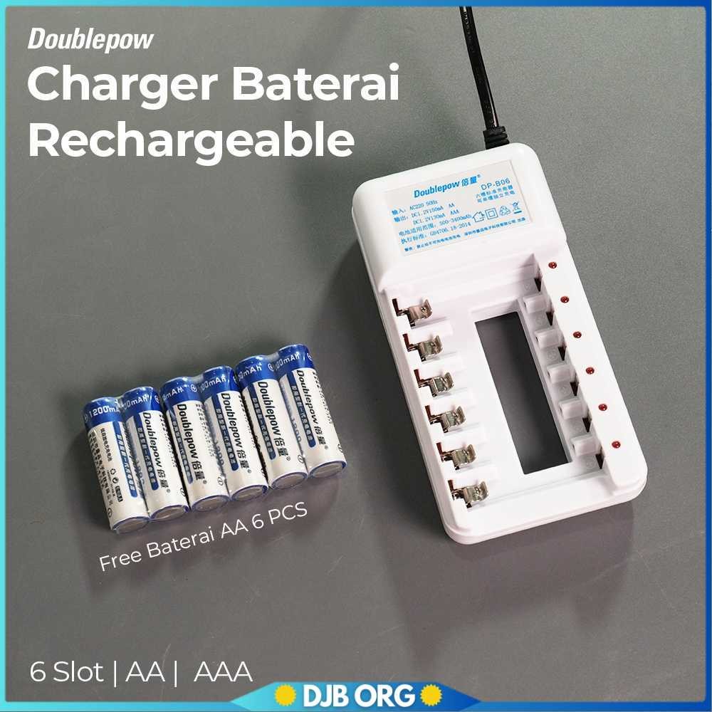 Charger Baterai Rechargeable 6 Slot AA AAA with AA 6 PCS - DP-B06