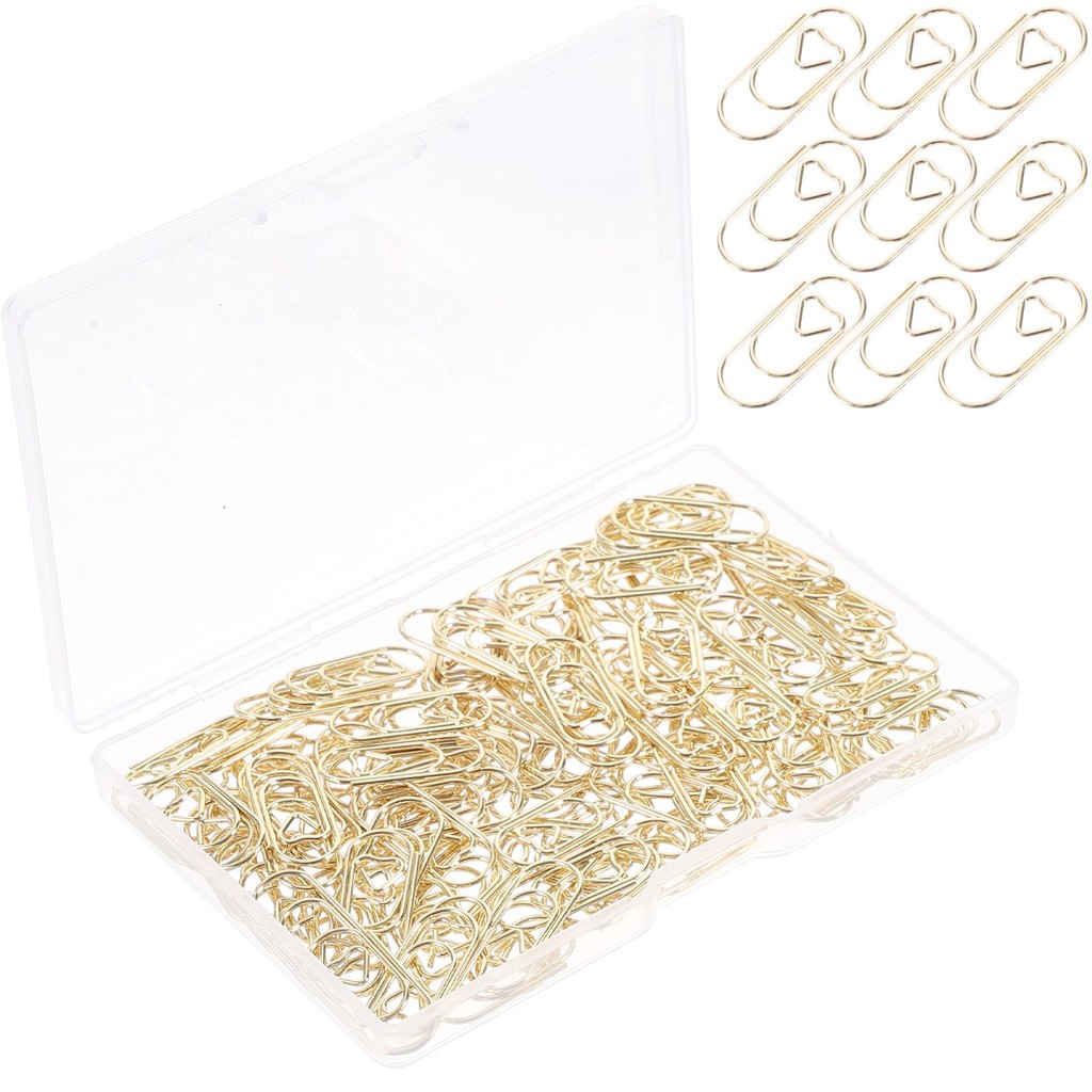 

150 Pcs Cute Colorful Paper Clips Love Mini Paperclips Folder Golden Metal Office