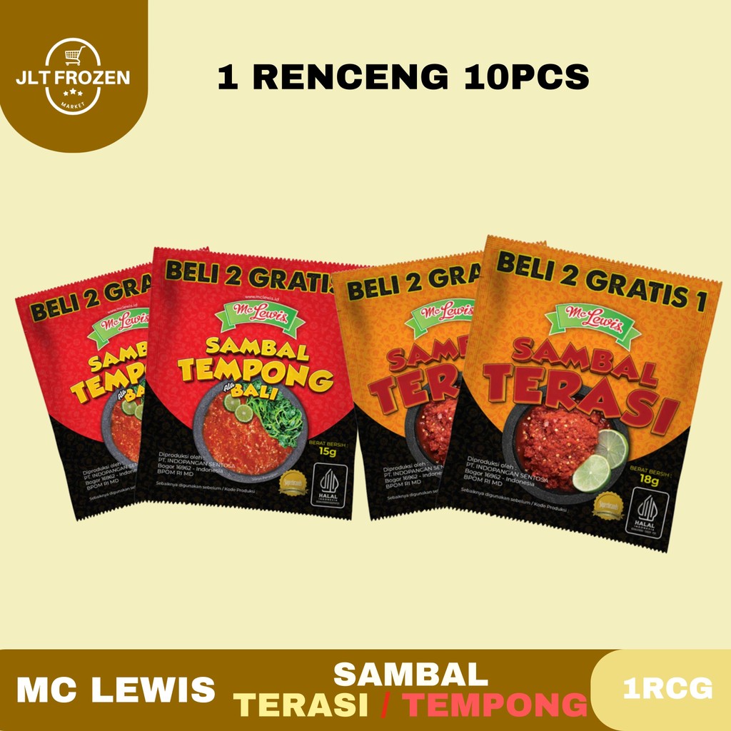

Mc Lewis Sambal Tempong Khas Bali / Sambal Terasi / Sambel / Saus Sambal / Sachet / 1 Renceng