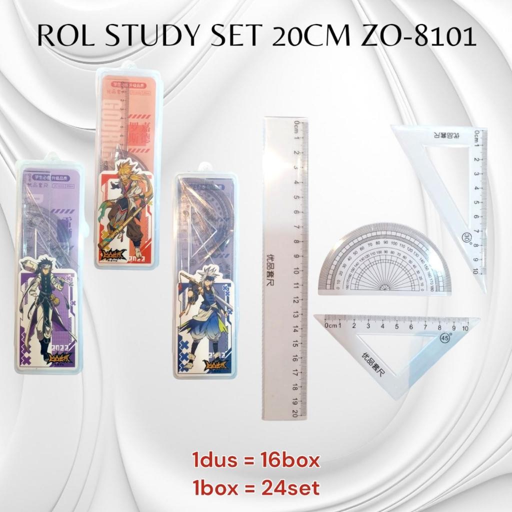 

[SDW] pekanbaru/PENGGARIS SET 4 PCS/ ROL STUDY SET 20 CM ZO-8101
