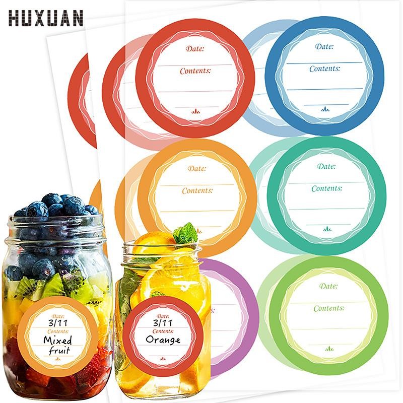 

Spice Label Stickers Round Can Labels Stickers For Cans Jar Lids Colorful Self-Adhesive Waterproof Stickers Removable Date Label